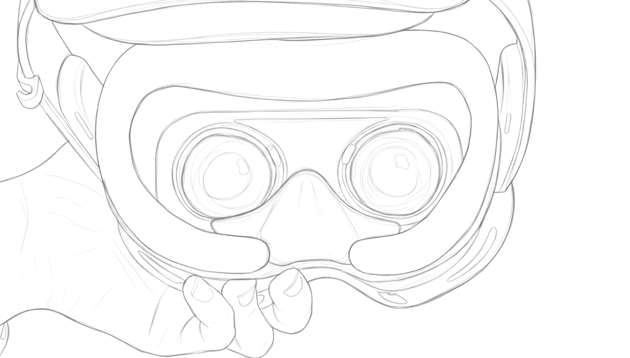 ViewMind headset wireframe illustration